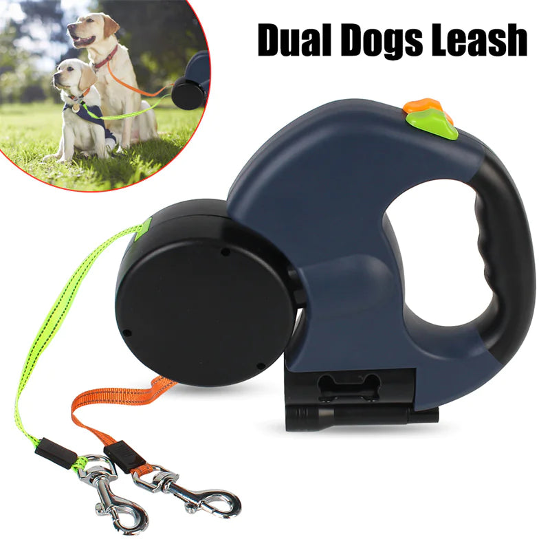 EasyRetract Dual Dog Leash