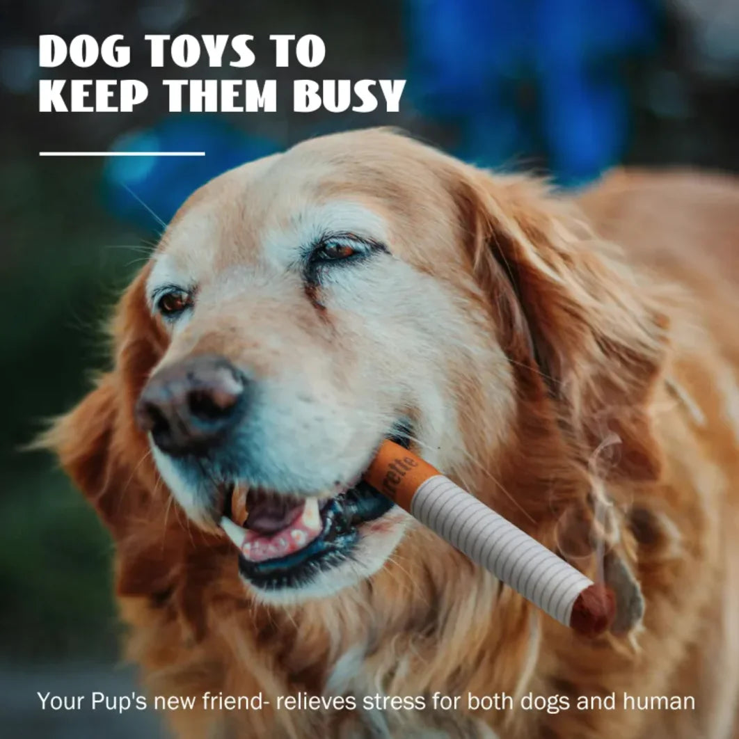 Funny Cigarette Plush Dog Toy