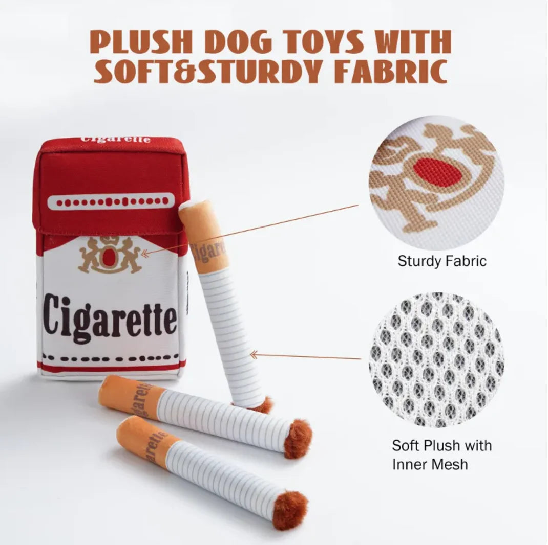 Funny Cigarette Plush Dog Toy