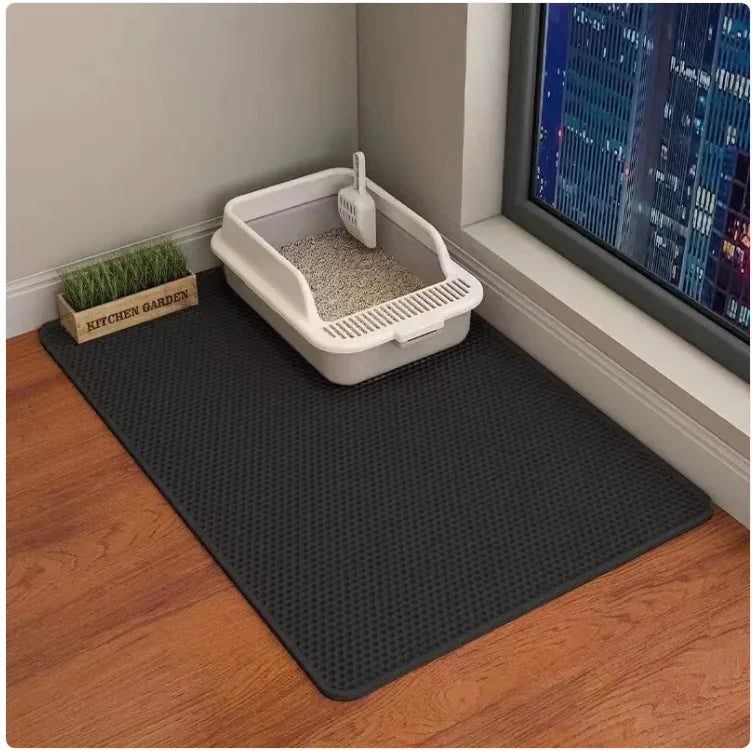 Dual-Layer No-Track Litter Mat