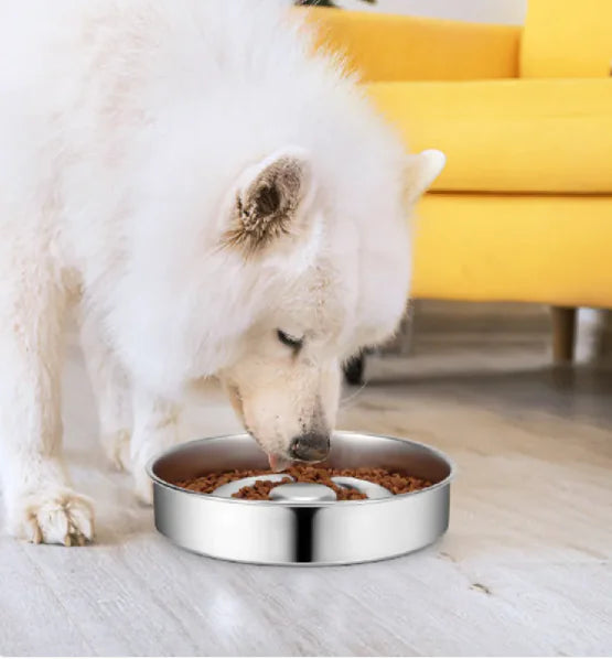 Stainless Pet Slow-Eating Bowl