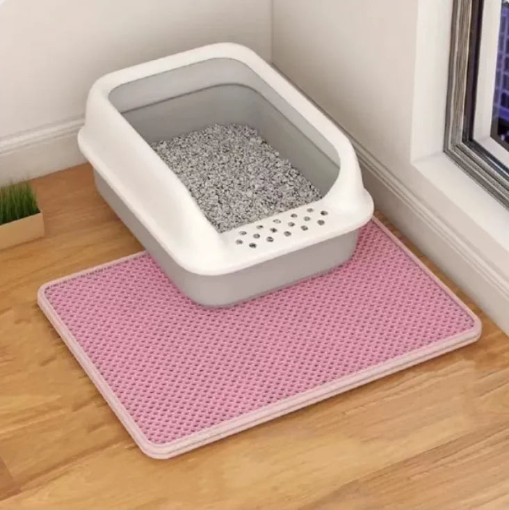 Dual-Layer No-Track Litter Mat