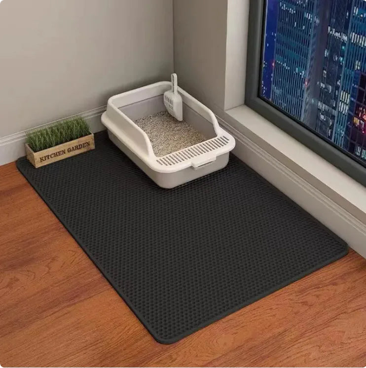 Dual-Layer No-Track Litter Mat