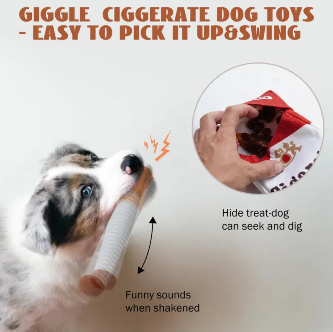 Funny Cigarette Plush Dog Toy